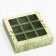 Box for 9 sweets with a shell "Greens" with a window 14.5 x 14.5 x 3.5 cm