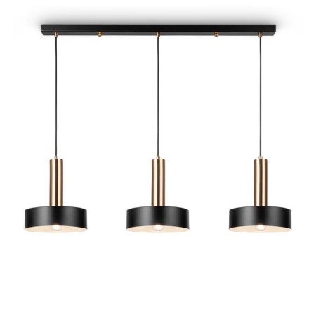 Suspended lamp Freya Fr4008PL-03BBS IZZA, 900x200x1235 mm, E27, 3x40W, black color and brass-2