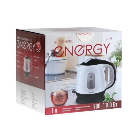 Electric kettle Energy E-275, plastic, 1 l, 1100 watts, white-black-7