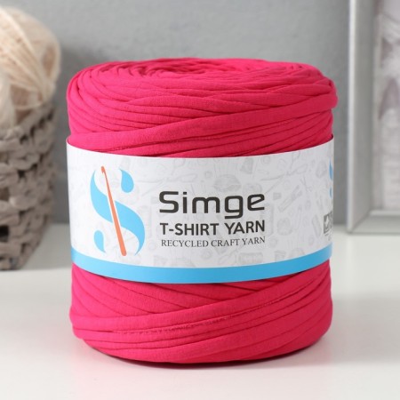 Knitted yarn secondary 90% cotton, 10% p/e, 100m/450 ± 50 g (fuchsia) mix-1