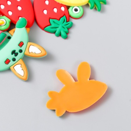 Decor for creativity rubber "Fruits with muzzles" set of 15 pcs mix 2.5x3 cm-3