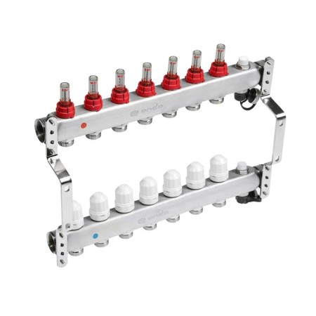 Collector Group ONDO, 1 "X3/4", 7 outputs, with consumables, stainless steel-1