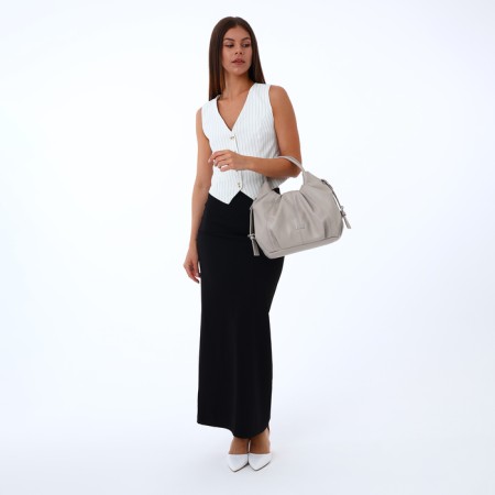 Women's bag with lightning, beige color-5
