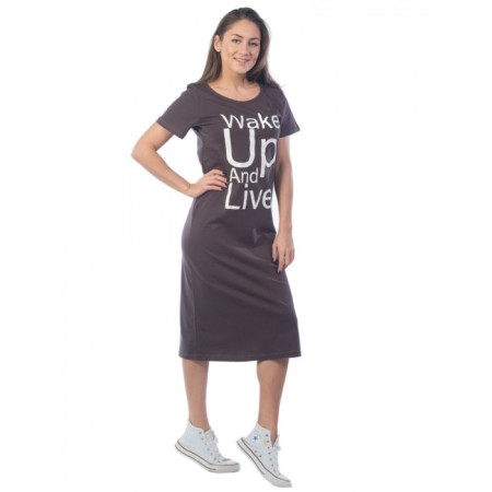 Women's dress Wake Up and Live, size 50, brown color-2