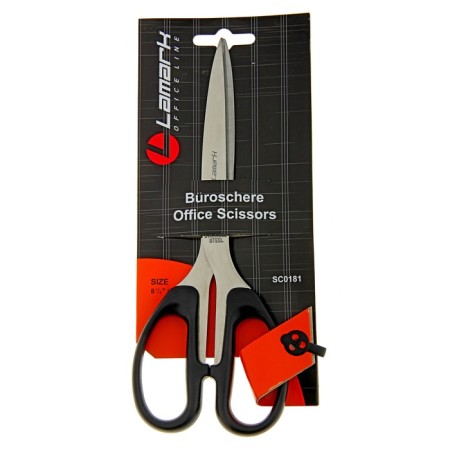 Scissors 20.3 cm Lamark, comfortable plastic handles, on a paper holder-1