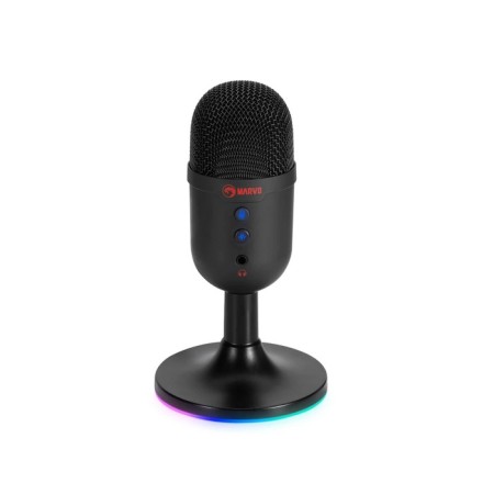 Microphone Marvo Mic-06 BK, stand, 3.5mm, cable 1.8, black-1