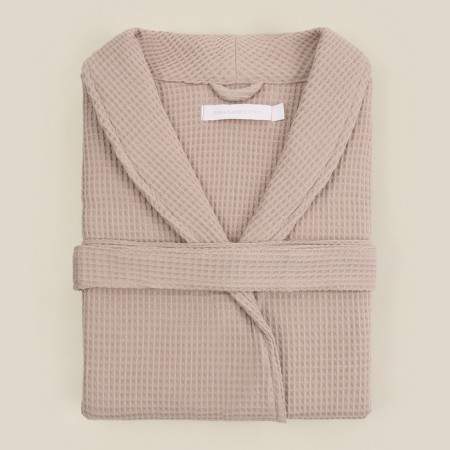 Wafel dressing gown men SL Home: Basic "Sabbia", size S, 100% cotton, 300 g/m2-13