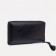 Male purse with zipper, department for bills, for maps, for coins, black color