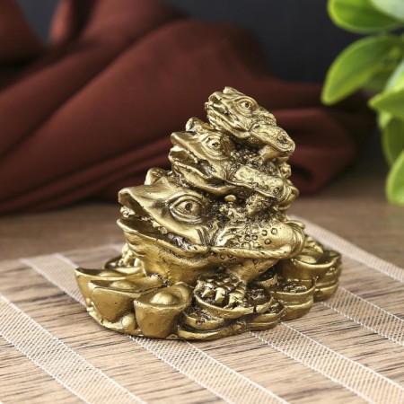 NECK Polystone for bronze "Three toads - Pyramid" 7x8.8x6.3 cm