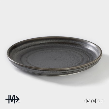 Porcelain dessert plate Magistro urban, D = 17 cm, color gray color-1
