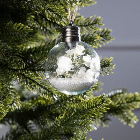 Fir -tree ball "White petals", batteries, 5 LED, glow warm white-3