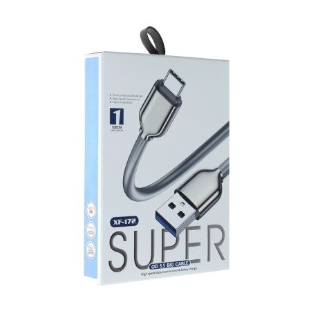 Lightning cable - USB, 6 A, PVC braid, 1 meter, gray-3