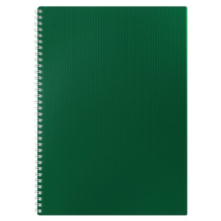 A4 notebook, 80 sheets, in a cage on a crest, Velvet, plastic cover, block 65 g/m2, green