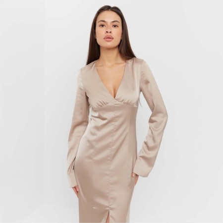 Women's silk dress Mist: Classic Collection p. 44, beige color-3