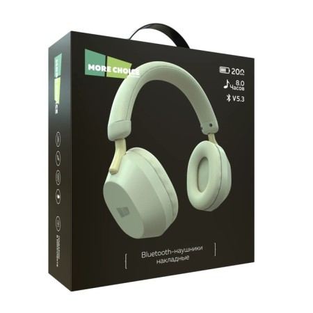 Headphones More Choice HW55, wireless, invoices, microphone, BT V5.3, 200 mAh, white-6