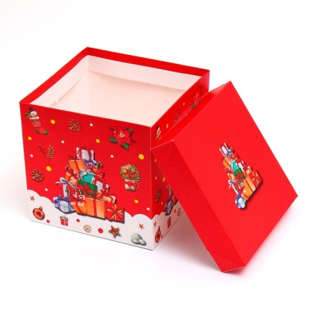 New Year. Box gift New Year's folding "gifts" 15x15x15 cm.-3