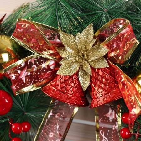 New Year's Wreath D-37 cm "Cozy Fairy Tale" Banting in a cage with bells-1