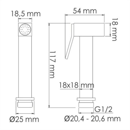 Bida Bida Wasserkraft A136, latch, silicone nozzles, brass, chrome-1
