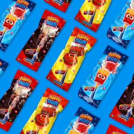 Lunch Caramel "lunch pop", on a luminous stick, assorted, 10 g-1