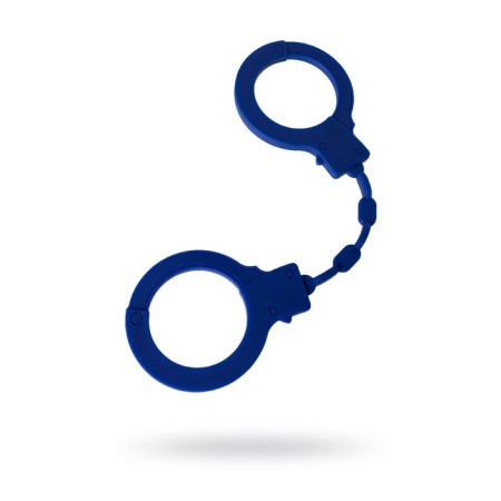 Handcuffs, silicone, blue, 33 cm