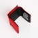 Women's wallet on the button, red color