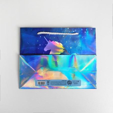 Gift holographic package, packaging, unicorn, 23 x 18 x 10 cm-3