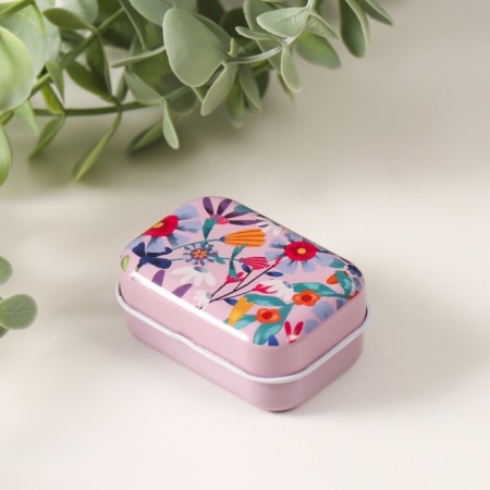 Rectangular Metal Casket "Flowers" MIX 5.8x4.2x2.6 cm-3