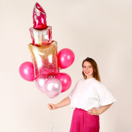 Set of balls "lipstick", foil, latex, 7 pcs.-1