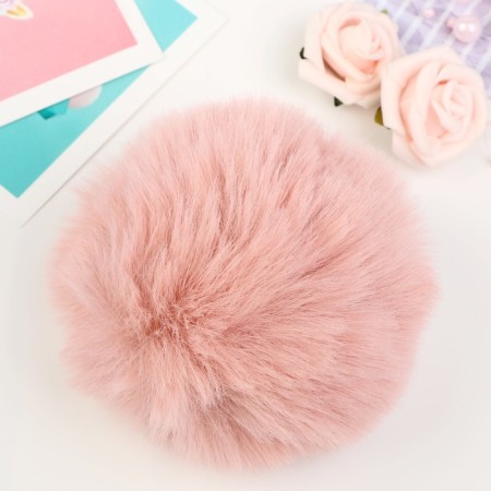 Pompon artificial fur "beige-pink" d = 10 cm