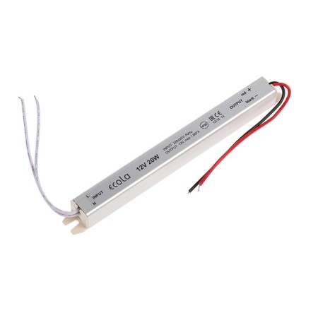 Narrow ECOLA power supply for 12 V LED tape, 20 W, IP20