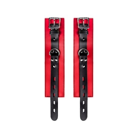 Handcuffs Toyfa Theater, leather, 23 cm, red-5