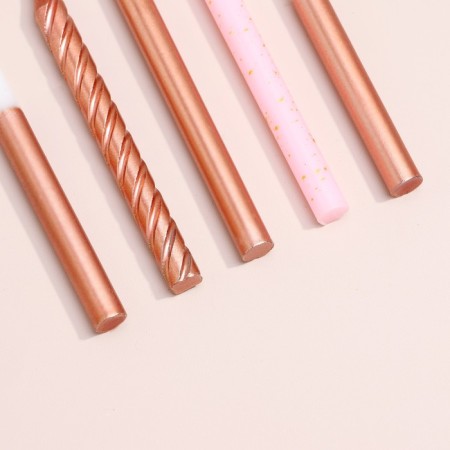 Set of candles for the pink party cake, 12 pcs, 8 cm, white and pink metallic-3