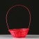Wicker basket, bamboo, d19xh5 cm, red