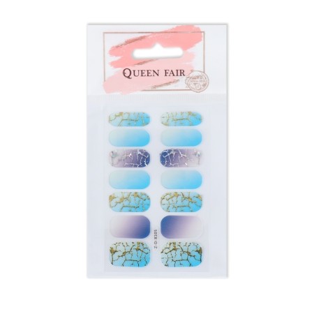 Flood strips for manicure, 14 pcs, blue/blue color-4