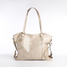Zipper bag with lightning, beige color