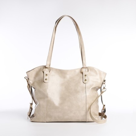 Zipper bag with lightning, beige color