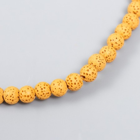 Beads for aromatherapy with the hole "Round. Yellow" d = 0.6 cm set of 60 pcs +-5-1