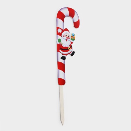 Topper decorative cane "Grandfather Frost with a gift" 16.7x67.5 cm-2