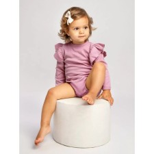 Боди детское с длинным рукавом и рюшами Amarobaby Fashion, рост 62 см, цвет розовый