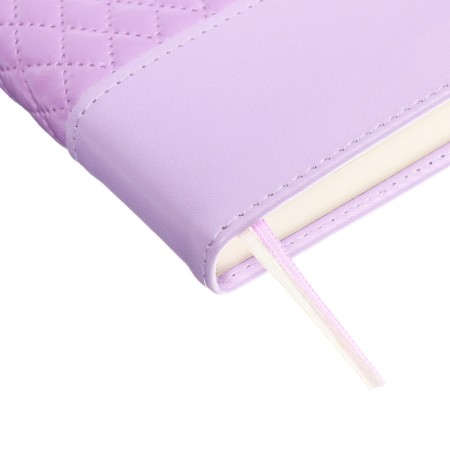 The diary is low, A5, 136 sheets, leatherette, Devente. Tailor, a solid cover with foam rubber, knife, perforation, liesse, block 70%, lilac-3