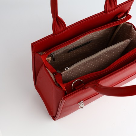 Female bag Textura, tout, average size, red color-8