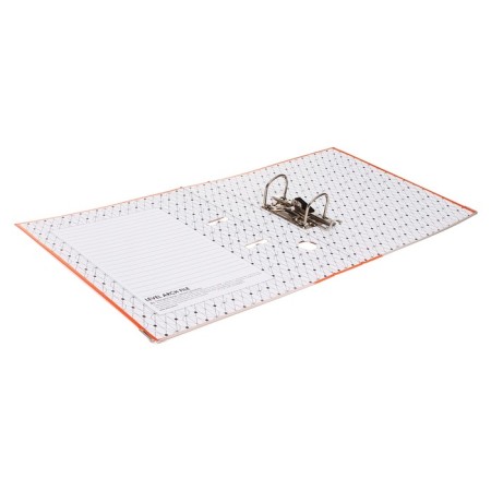 A4, 50 mm, calligrata registrar folder, PVC, embossing "Len", metal edging, pocket for a spine, assembled, orange, mix-4