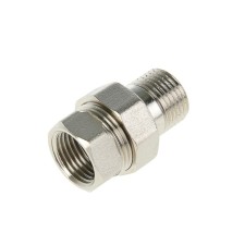 Американка Valtec, 1/2", внутренняя/наружная резьба, прямая, никелированная латунь