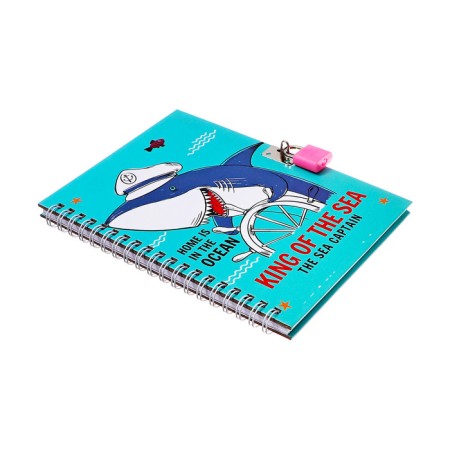 Gift notebook, 45 sheets, line, on the castle, on the crest, shark (17.8x13cm)-2
