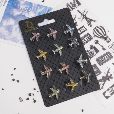 Brooch "plane" mini, color mix-1