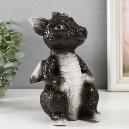 Piggy bank "Dragon" 18x10x10 cm, black and white-1