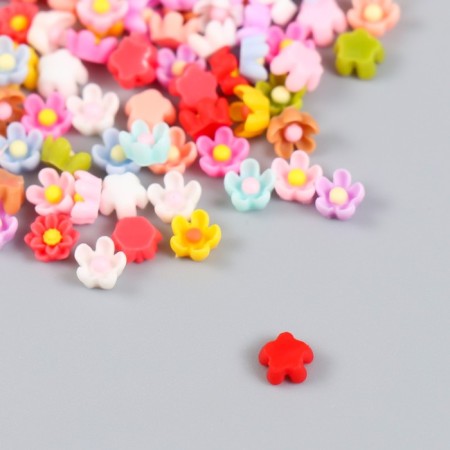 Decor for creativity plastic "Micro-flowers Color" set 100 pcs mix 0.6x0.6 cm-2