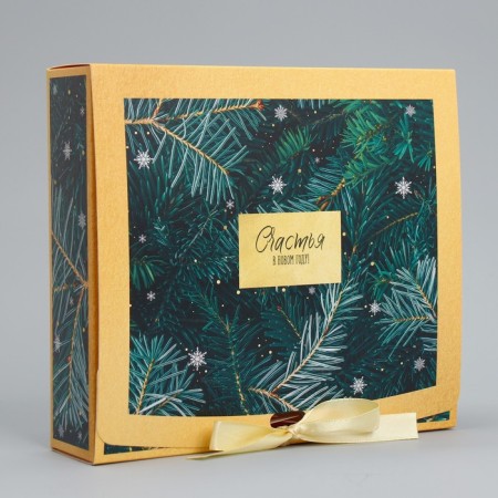 Gift Box "Happiness in the New Year", 20 x 18 x 5 cm, new year-1
