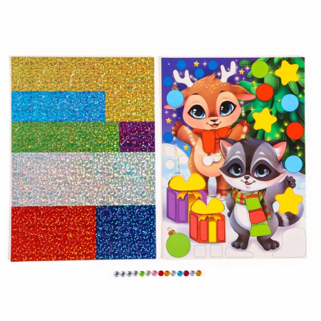 Application with uniform stickers for the New Year “Make a desire”, New Year's set for creativity-2