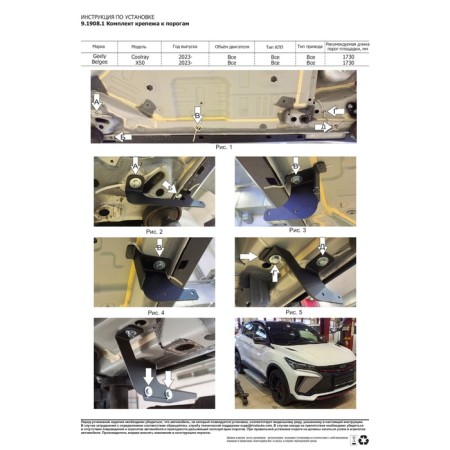 BMW-Style Circle Thresholds Rival for Geely Coolray SX11 I restyl. 2023-- 10-4